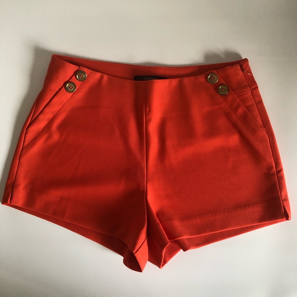 Forever 21 High Waist Shorts with Gold button